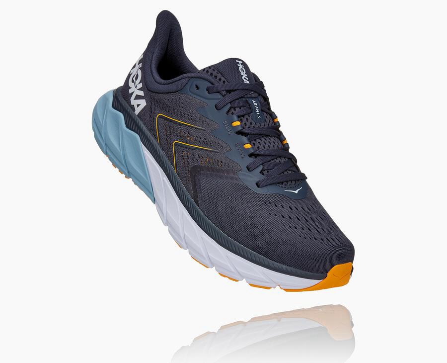 Hoka One One Arahi 5 - Men Walking Shoes - Navy,Australia HUR-904165